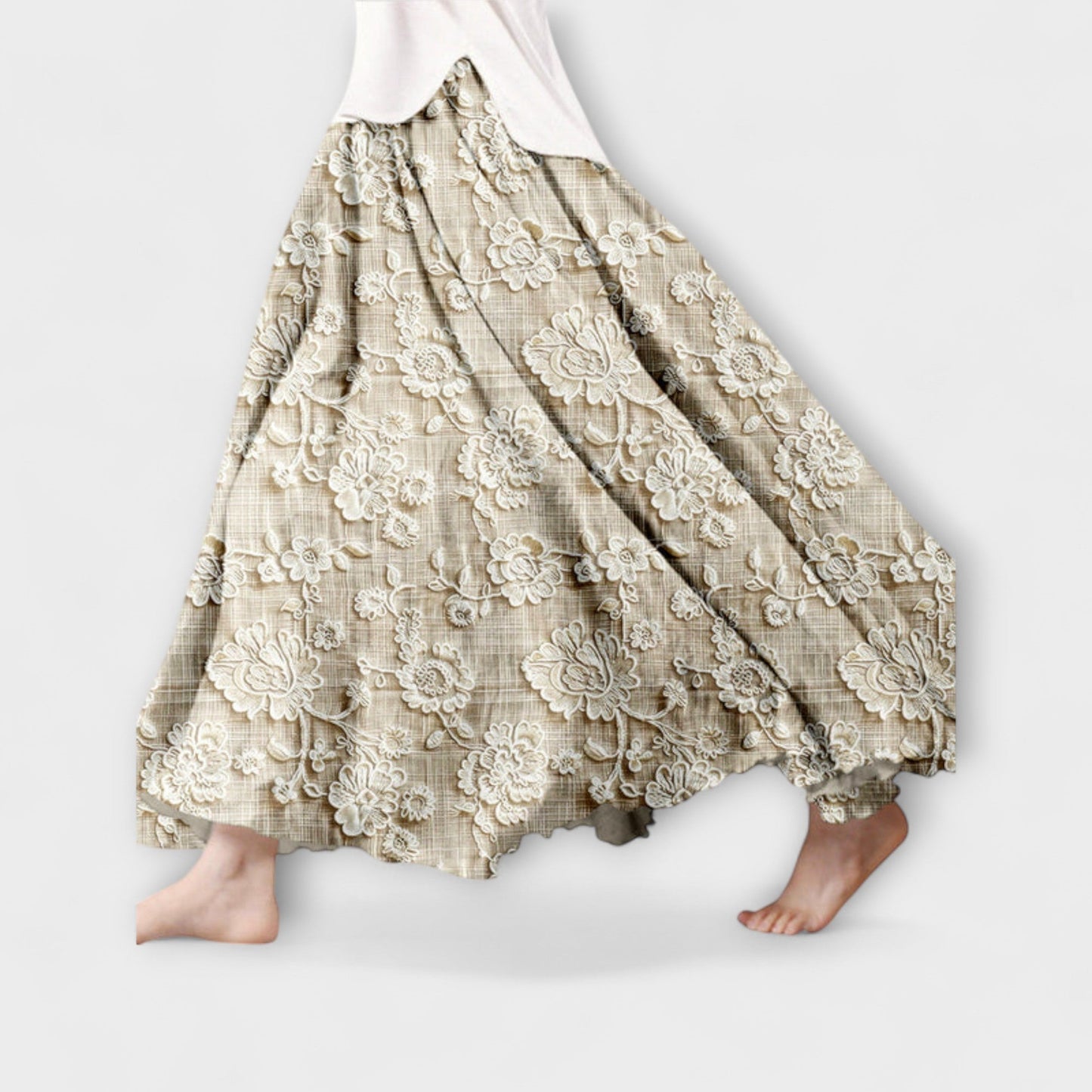 Ava - Skirt with Floral Lace Pattern