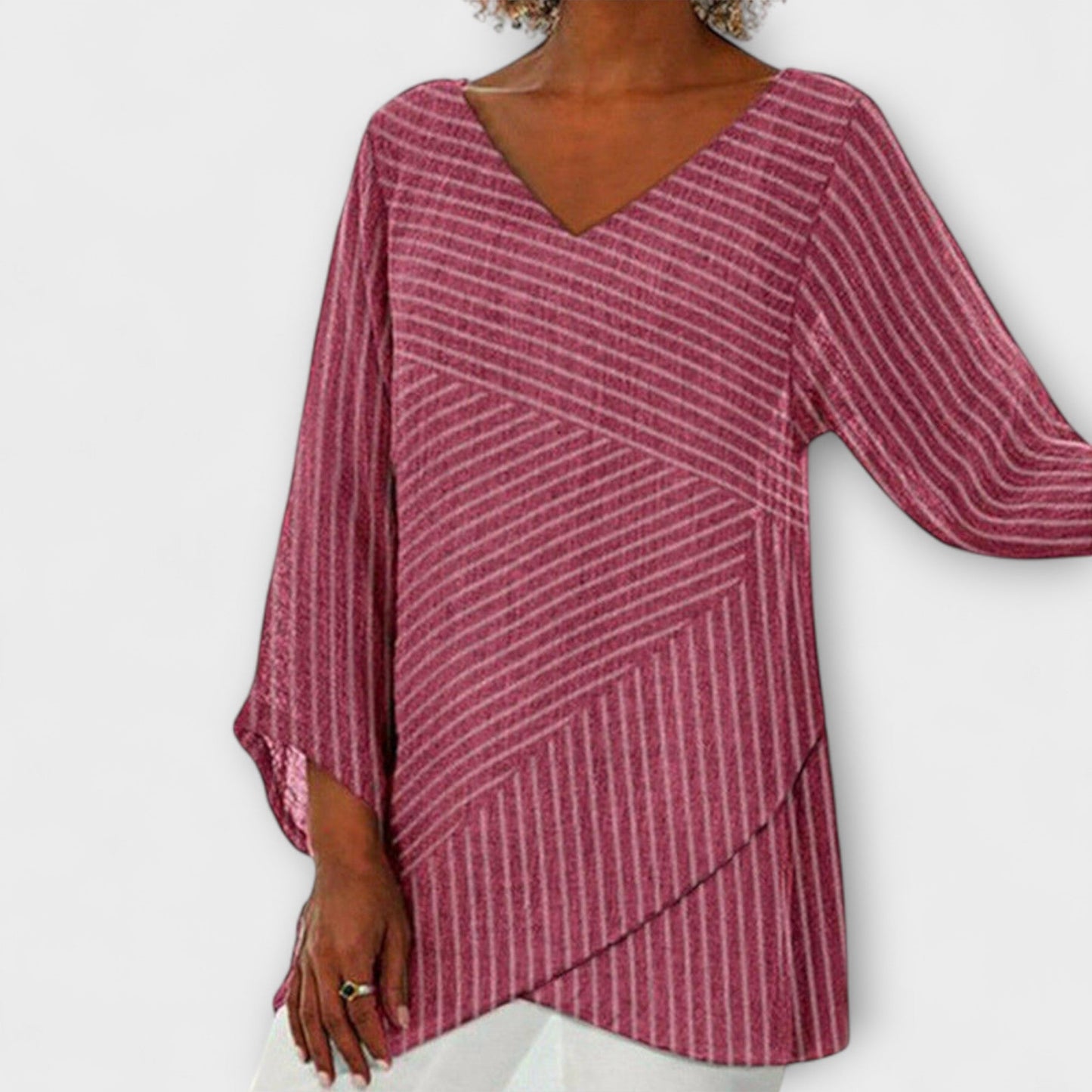 Penelope - Striped Draped Top