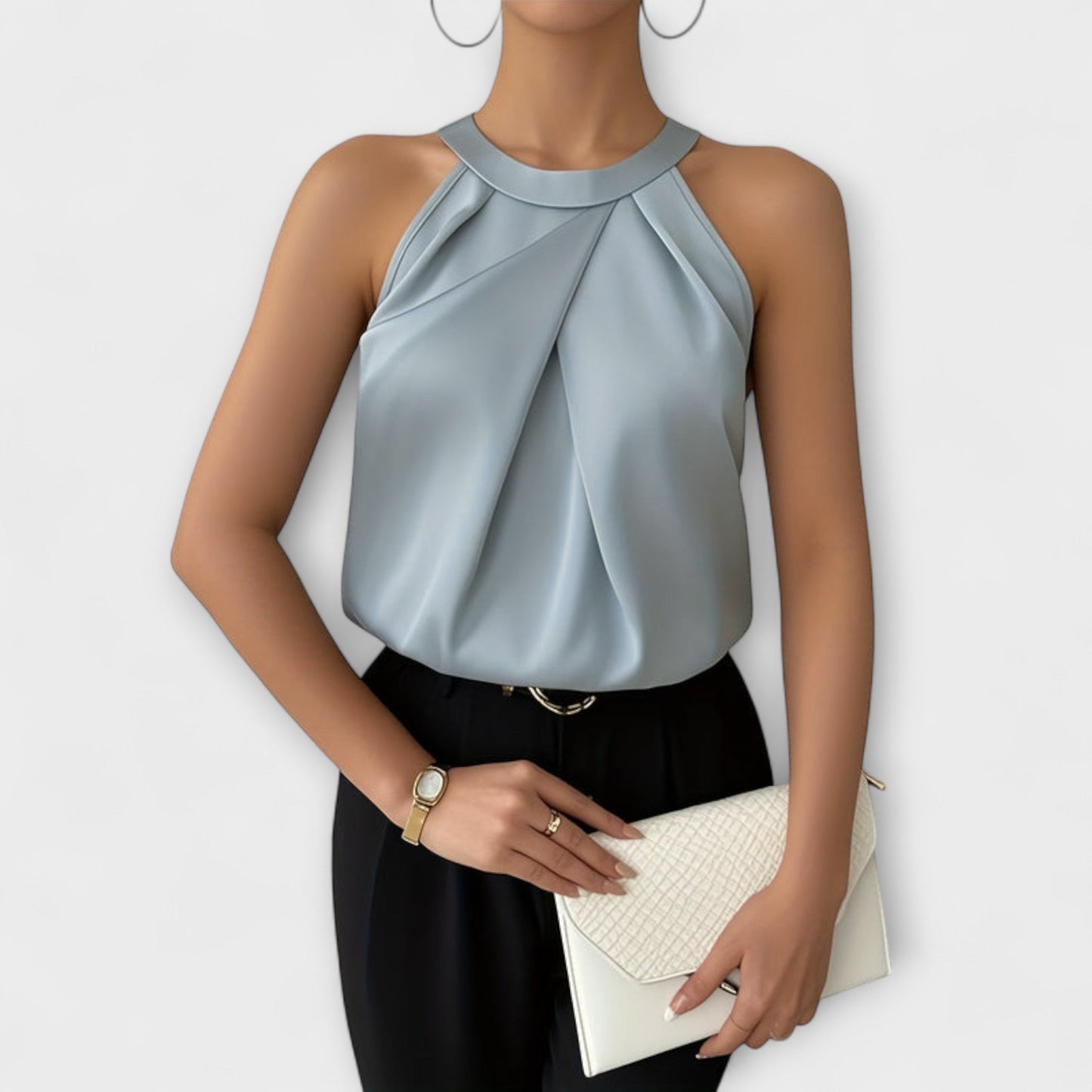 Skye - Chic Satin Blouse with Off-Shoulder Design