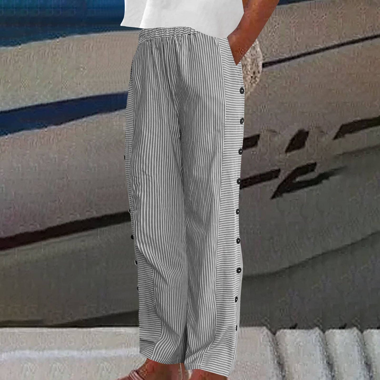 Rea - Relaxed Striped Leisure Pants