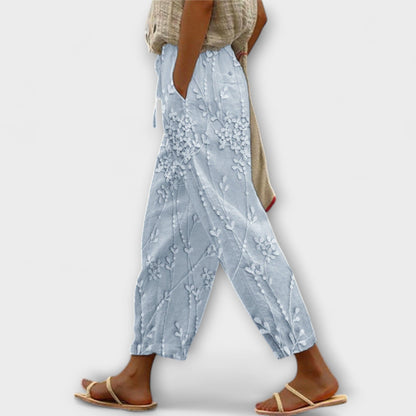 Zoey - Printed Pants with Grape Leaf Pattern