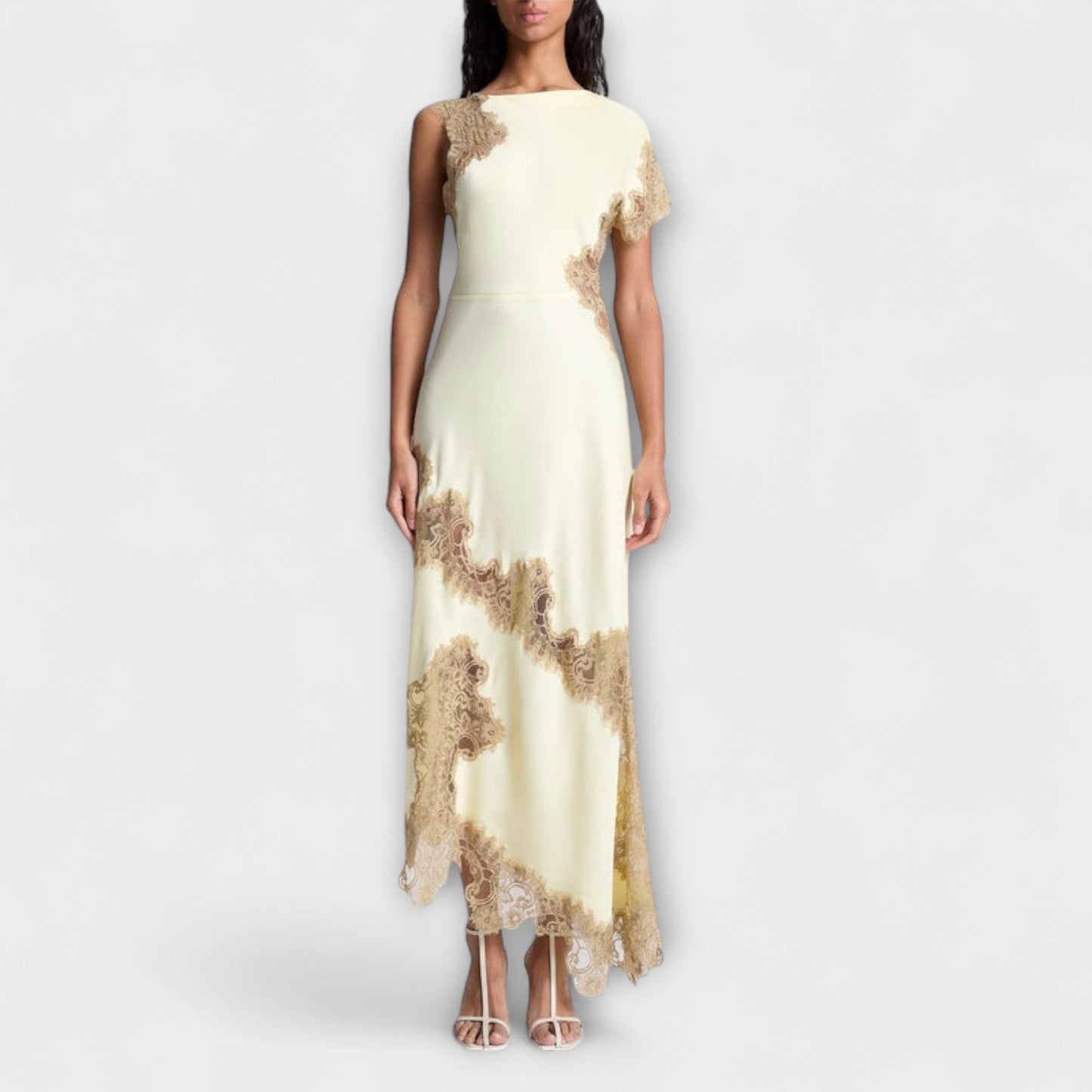 Margaret - Maxi Dress with Satin and Lace Accents