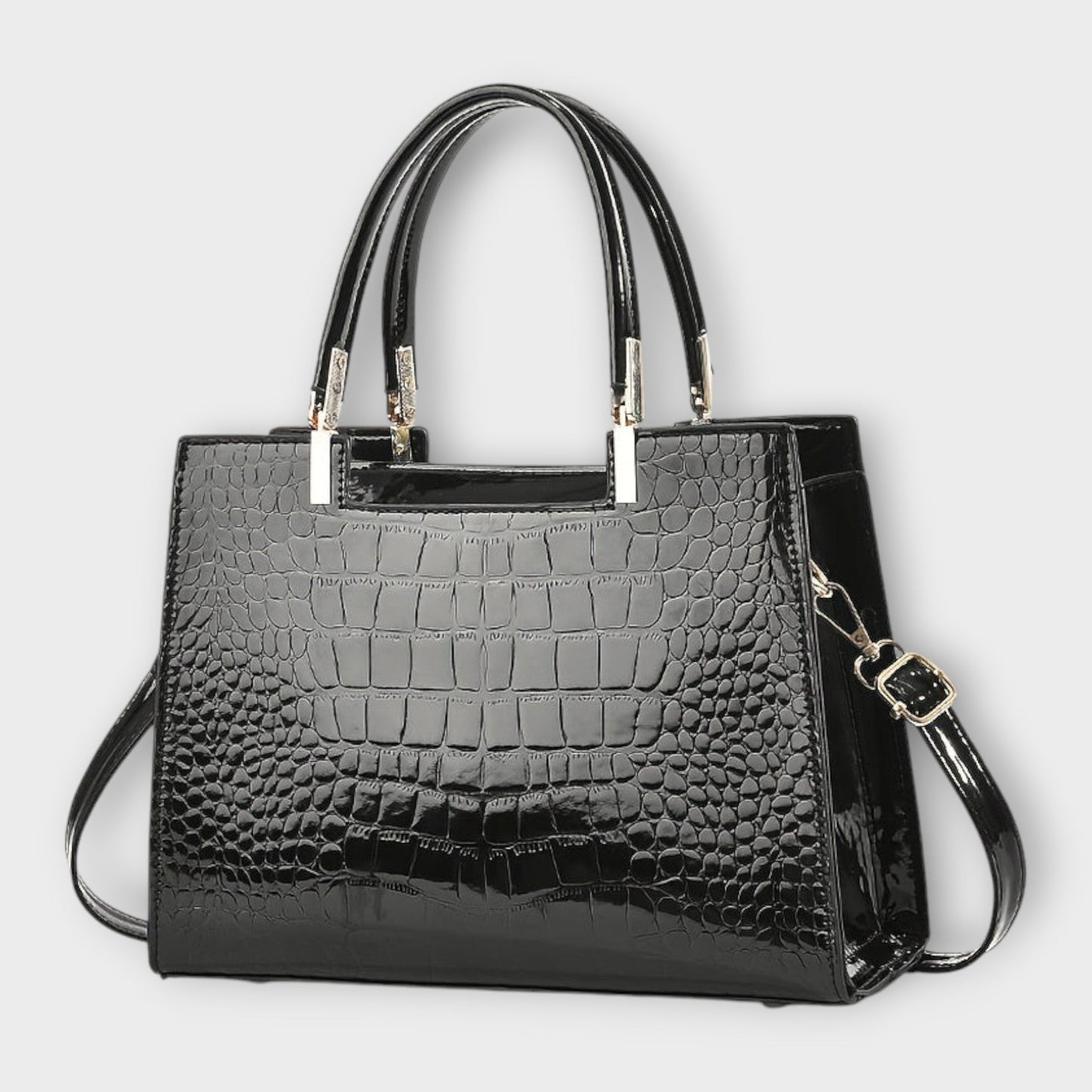 Aurellia. - Shiny Crocodile Leather Pattern Handbag