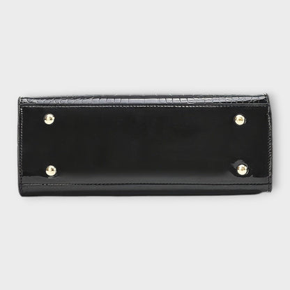 Aurellia. - Shiny Crocodile Leather Pattern Handbag