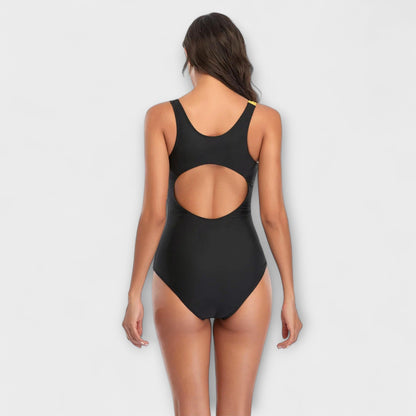 Sporty One-Piece Swimsuit with Back Cutout